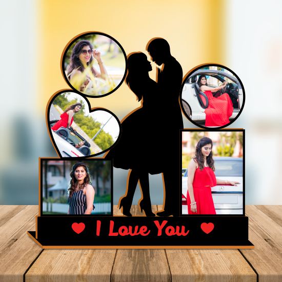 BONDING GIFTS Photo Standy 4 Photos Personalized Gift MDF Cutout Photo  Frame Standee Customized Gift with Your Photos | Unique Gift for Anyone |  Beautiful Home Decor Item (14 Inch) : Amazon.in: Home & Kitchen